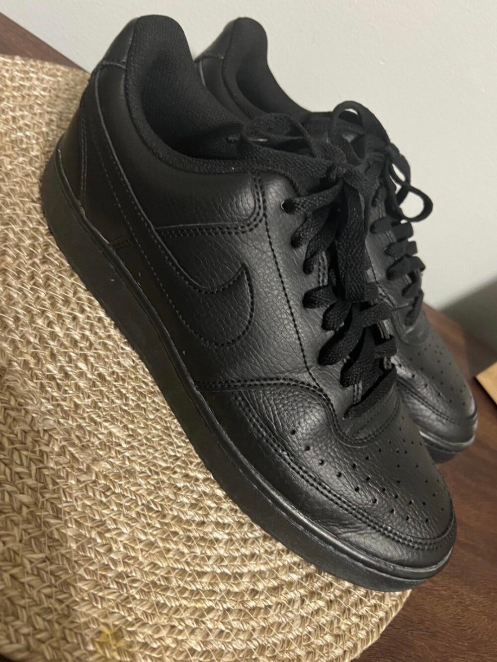 Nike Court Vision Low Triple Black.Size 9 - Men's